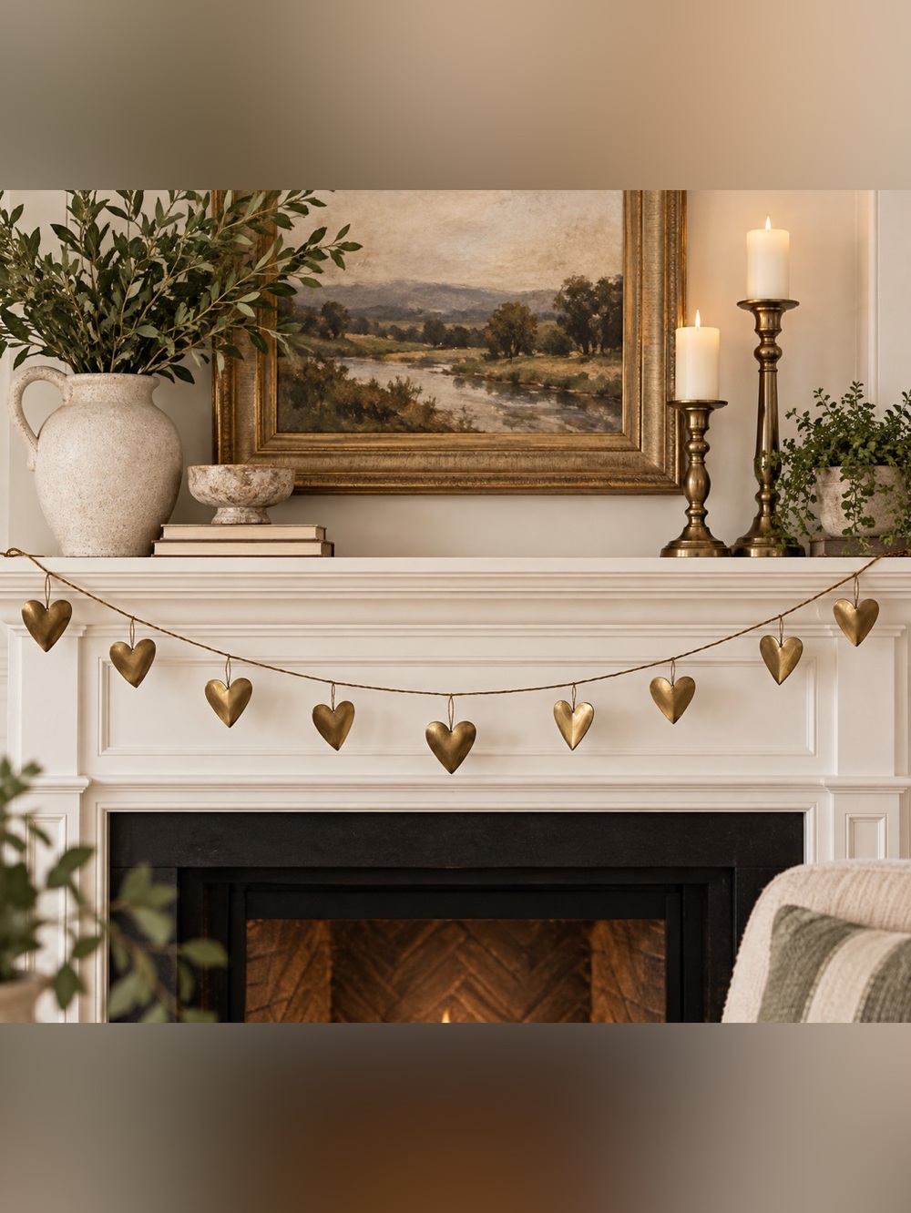 Threshold Gold Metal Heart Garland Target Valentine’s Day Décor 5.8 Ft